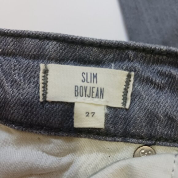 Madewell Womens Jeans Slim Boyjean Mid Rise Gray Denim Distressed Size 27 Flawed - Picture 8 of 10